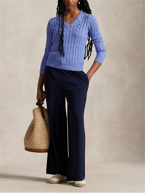 Cable knit sweater with logo RALPH LAUREN | 211971870005